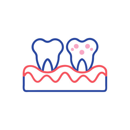 Tooth implant vector line icon. Dentistry, dental care.のイラスト素材