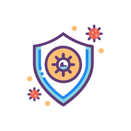 Coronavirus protection flat color icon. Isolated vector element.のイラスト素材