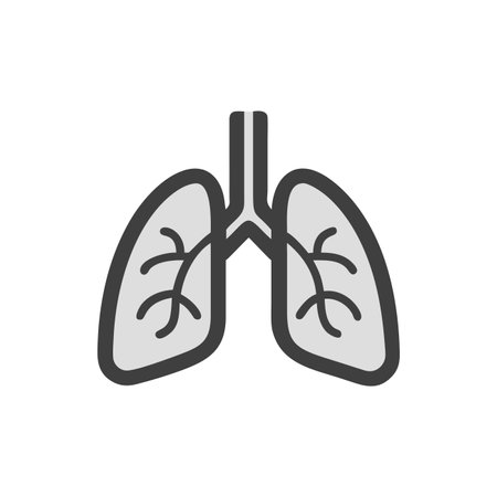 Lungs vector icon, medicine and health care related solid iconのイラスト素材