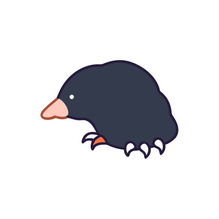 Mole flat style icon design, Animal zoo life nature character childhood and adorable theme Vector illustrationのイラスト素材