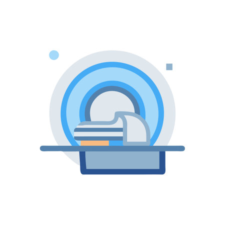 Icon of tomography scanner. Medical equipment. Vector illustration in flat styleのイラスト素材