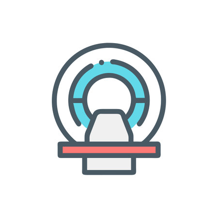 Mri scanner icon. Medical equipment. Vector illustration in flat styleのイラスト素材