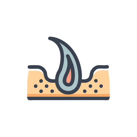 Hair removal procedure icon in flat color style. Hair removal procedureのイラスト素材