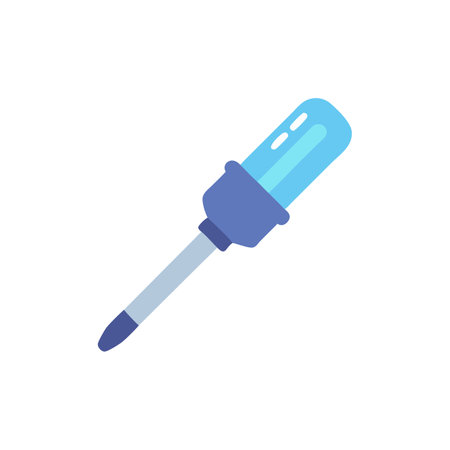 Screwdriver icon in flat color style. Fixing repair serviceのイラスト素材