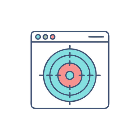 Search engine optimization flat line icon. Web page with target. Vector illustrationのイラスト素材