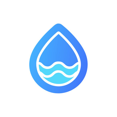 Water drop icon, vector illustration. Flat design style eps 10のイラスト素材