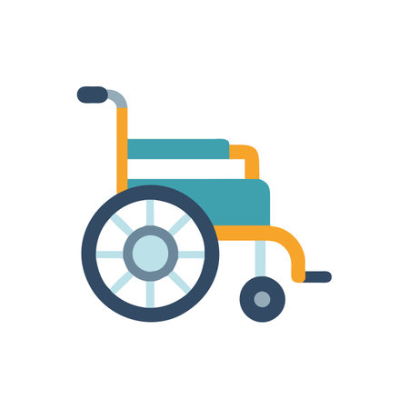 Wheelchair flat color icon. Pictogram for web page, mobile app, promo. UI UX GUI design elementのイラスト素材