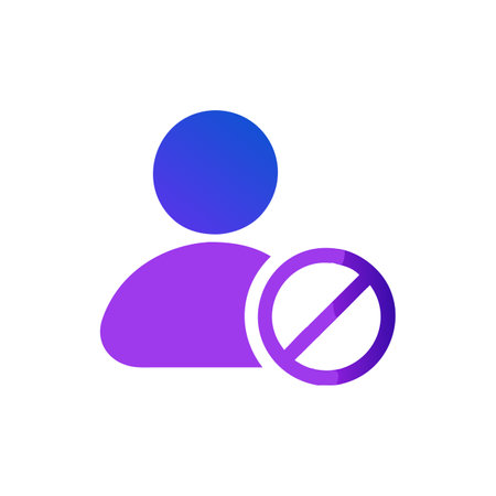 User icon with forbidden sign. Flat design style. Vector EPS 10のイラスト素材