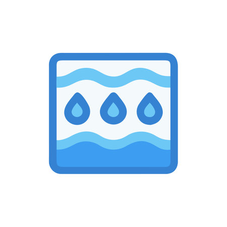 Water drop icon in flat color style. Vector illustration on white isolated background.のイラスト素材