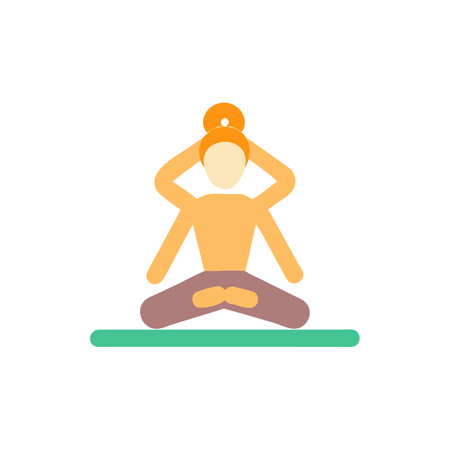 Yoga icon on background for graphic and web design. Creative illustration concept symbol for web or mobile appのイラスト素材