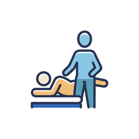 Physiotherapy, physiotherapy, physical therapy vector line icon.のイラスト素材