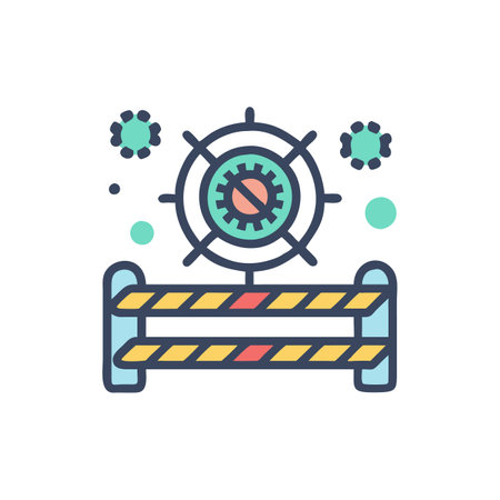 Vector illustration, flat design. Industrial security concept. Safety equipment.のイラスト素材