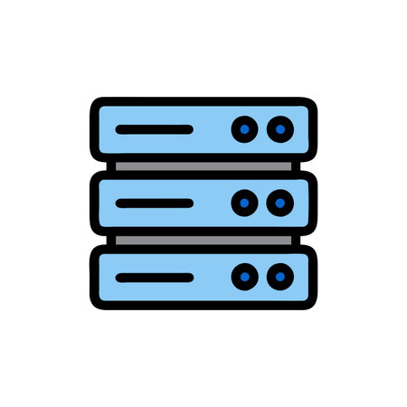 Vector server icon, data center, hosting symbol. Modern flat style icon.のイラスト素材