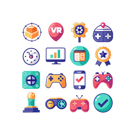 Game icons set. Modern flat design style vector illustration. Pixel perfect.のイラスト素材