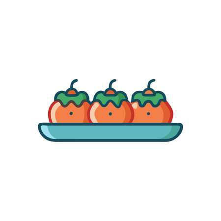 Charming Stuffed Peppers Icon for Colorful Dishesのイラスト素材