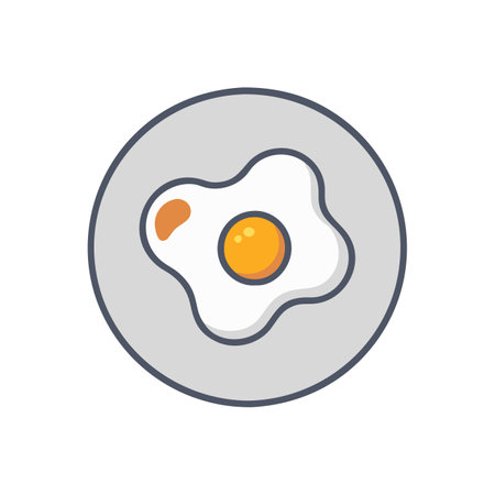 Delicious Scrambled Eggs Icon for Breakfastのイラスト素材