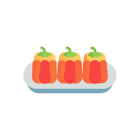 Delicious Stuffed Peppers Icon for Culinary Creationsのイラスト素材