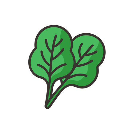Delicious Spinach Icon for Nutritional Mealsのイラスト素材
