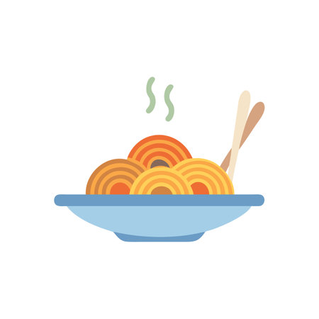 Charming Spaghetti Icon for Italian Dishesのイラスト素材