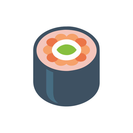 Fresh California Roll Icon for Sushi Loversのイラスト素材