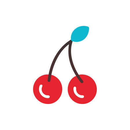 Fresh Cherry Icon for Healthy Snackingのイラスト素材