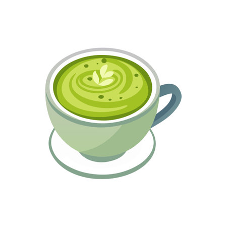 Delicious Matcha Latte Icon for Cozy Daysのイラスト素材