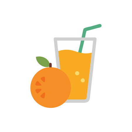 Tasty Orange Juice Icon for Morning Boostのイラスト素材