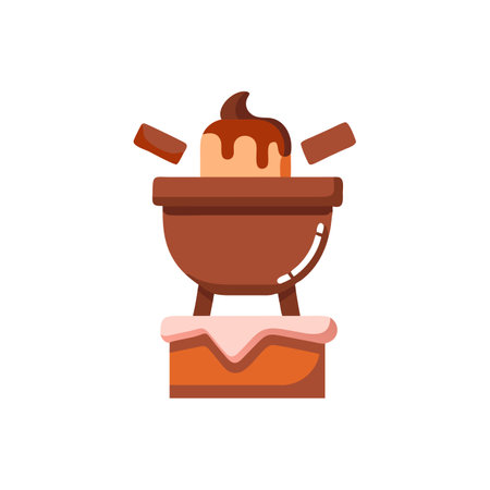Tasty Chocolate Fondue Icon for Romantic Dinnersのイラスト素材