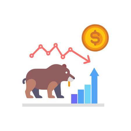 Unique Bear Market Graphic for Financial Analysisのイラスト素材