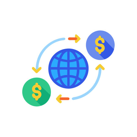 Cross Border Payment Icon for Global Transactionsのイラスト素材