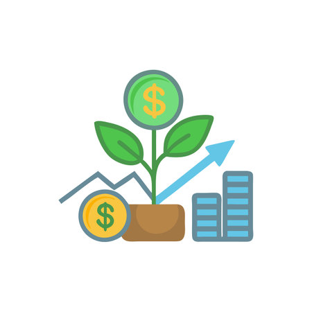 Savings Growth Tracker Financial Icon Designのイラスト素材