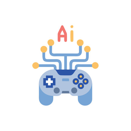 AI Gaming Applications and Trends Iconのイラスト素材