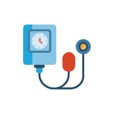 Blood Pressure Monitor Features and Innovations Iconのイラスト素材