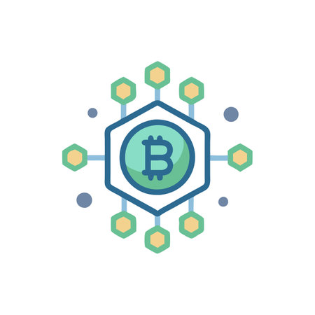 Blockchain Mining Innovations and Trends Iconのイラスト素材