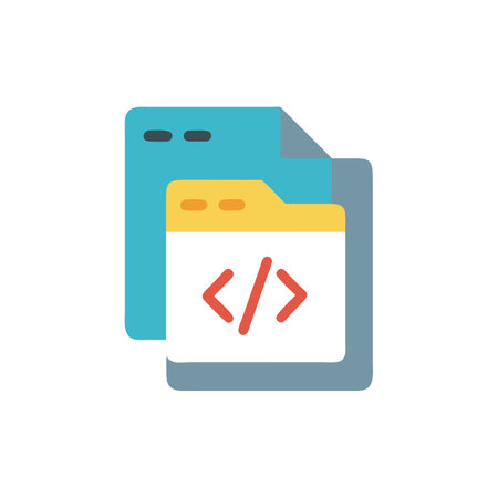 Code Repository Applications and Innovations Iconのイラスト素材