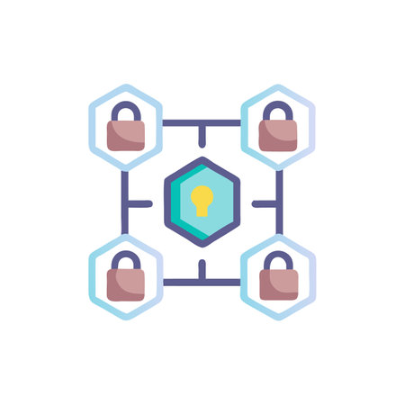 Blockchain Security Technologies and Innovations Iconのイラスト素材