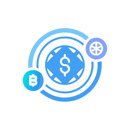 Cryptocurrency Technology and Features Iconのイラスト素材