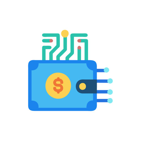 Digital Wallet Solutions and Benefits Iconのイラスト素材