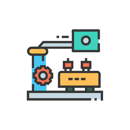 Efficient Machine Process Design Illustrationのイラスト素材
