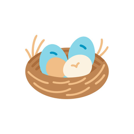 Creative Bird Nest Vector for Wildlife Awarenessのイラスト素材