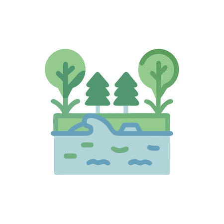 Creative Nature Reserve Vector for Wildlife Protectionのイラスト素材