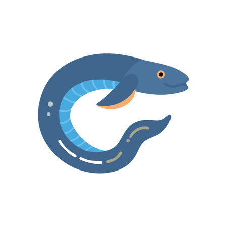 Playful Eel Icon for Aquatic Themesのイラスト素材
