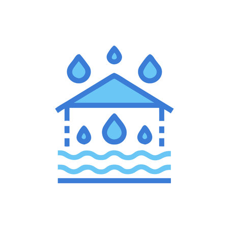 Charming Rainwater Harvesting Vector for Eco Projectsのイラスト素材