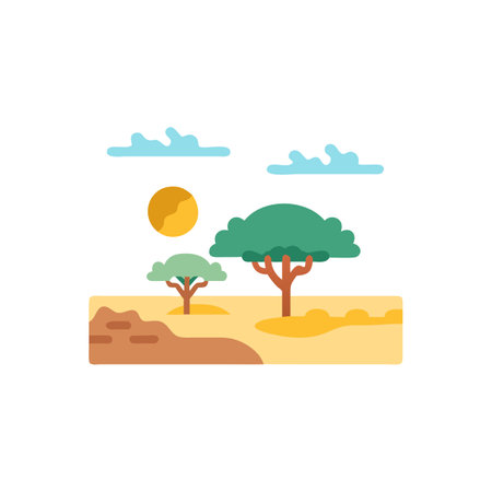 Creative Savanna Vector for Wildlife Awarenessのイラスト素材