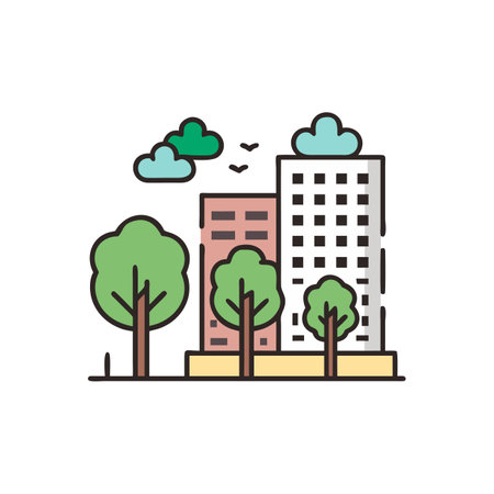 Innovative Urban Forestry Icon Designのイラスト素材