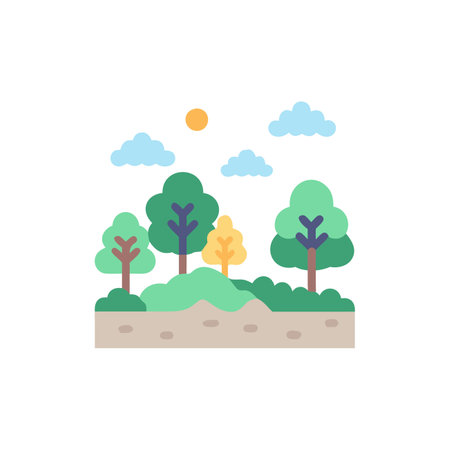 Charming Woodland Nature Icon Designのイラスト素材