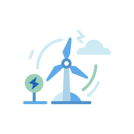 Dynamic Wind Energy Nature Iconのイラスト素材