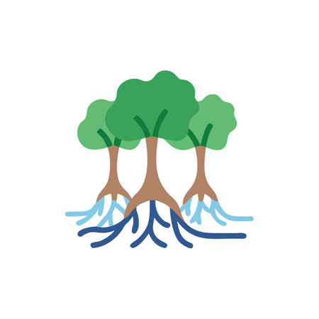 Creative Mangrove Roots Vector for Coastal Awarenessのイラスト素材
