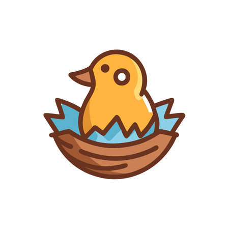 Elegant Nestling Illustration for Kids Projectsのイラスト素材