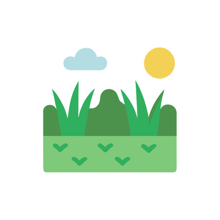 Charming Grassland Illustration for Nature Projectsのイラスト素材